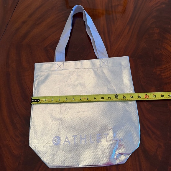 Athleta Silver Metallic Reusable Shopper Tote Bag - Picture 12 of 13